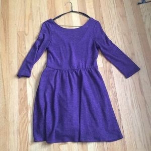 Plum 3/4 Sleeve Length Dress